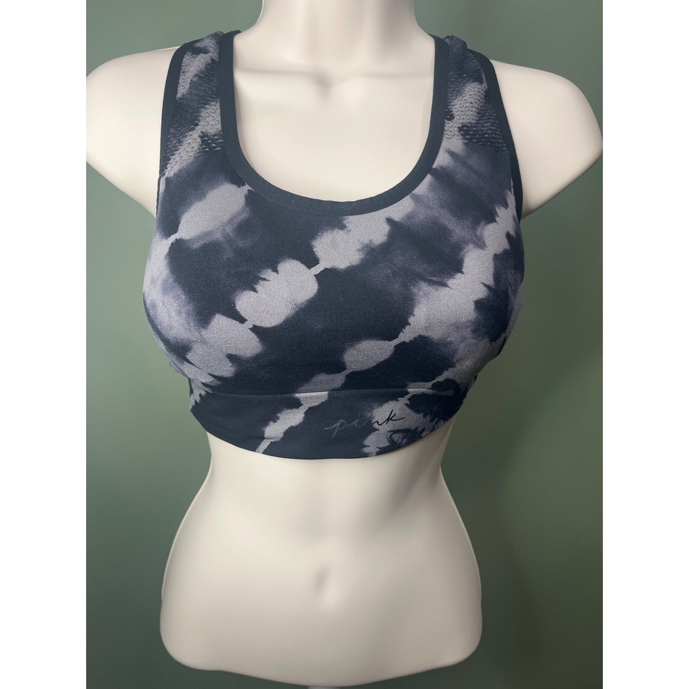 Pink Active Victoria's Secret Tie Dye Seamless Lightly Lined Sports Bra Large